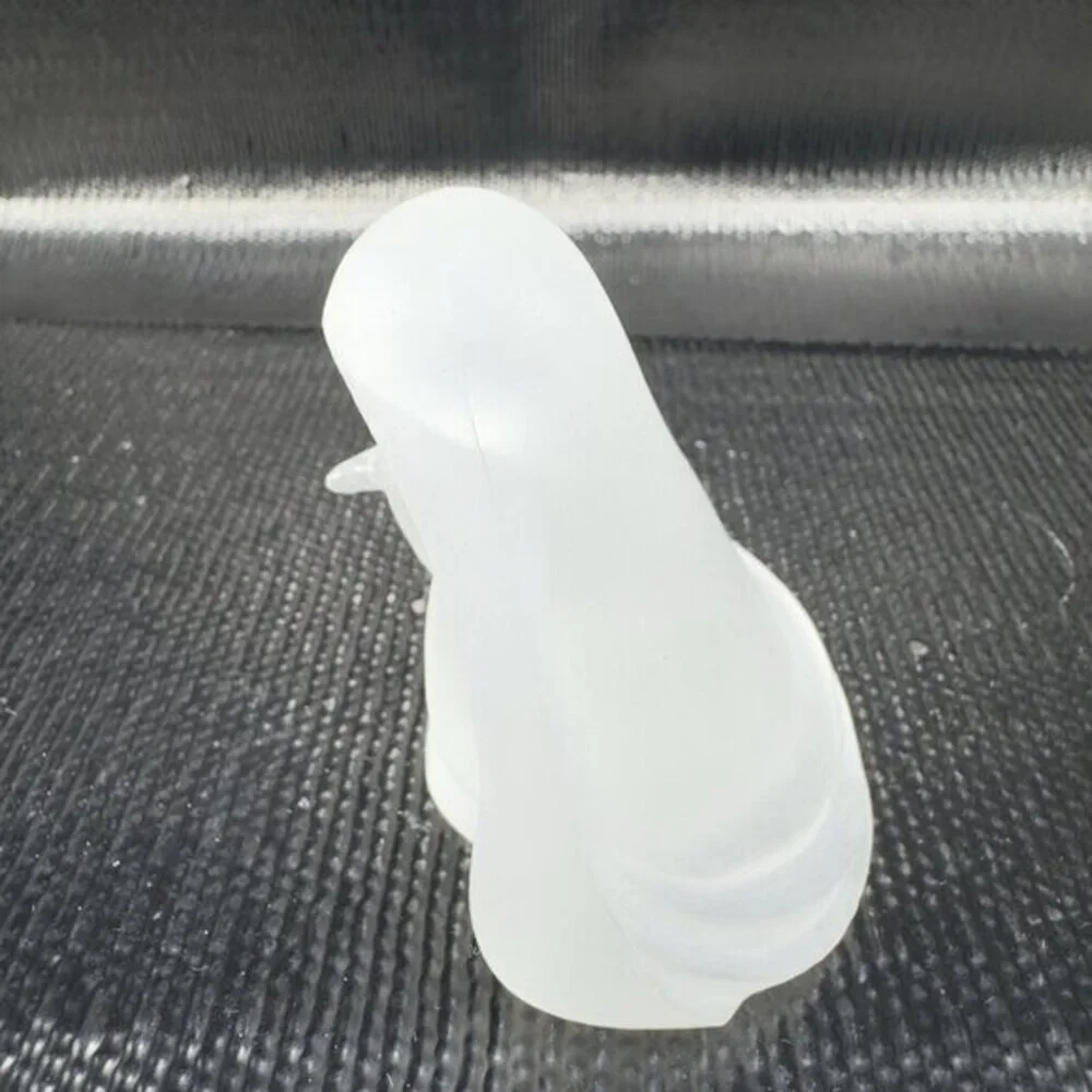 Vintage 1980s Resin Acrylic Clear Satin Frosted Madonna Virgin Mary Figurine VTG